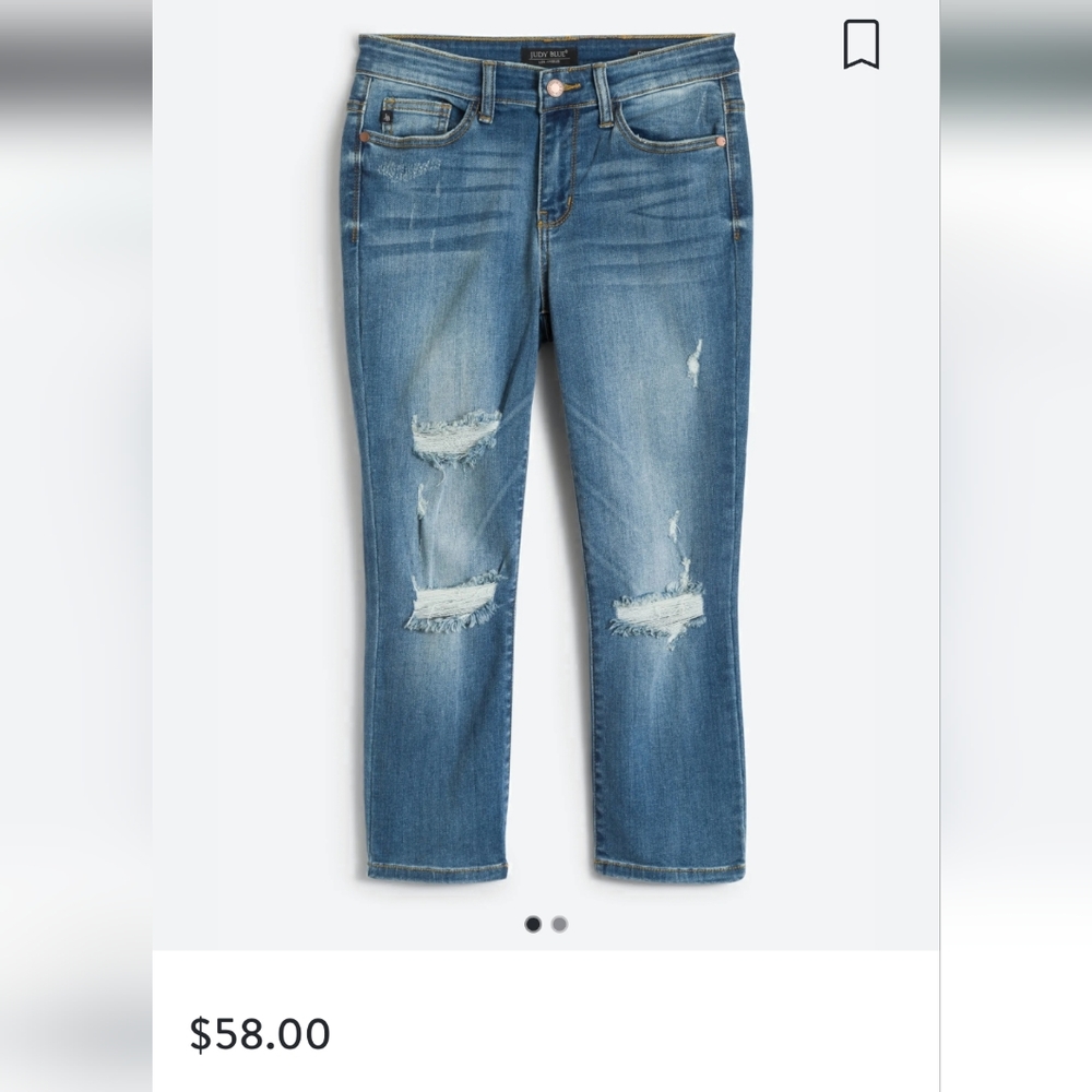 Peter Mid Rise Distressed Capri Jean